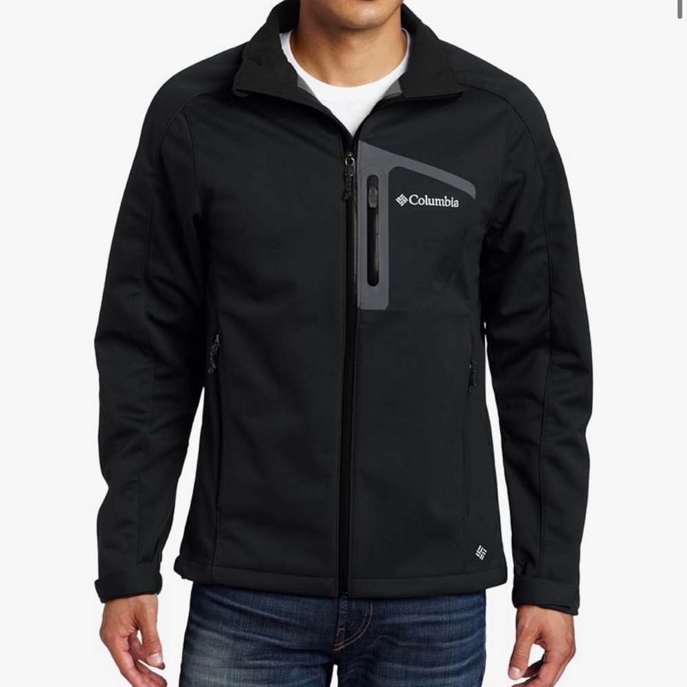 Columbia Black Supah Buttah II Softshell Jacket Sz L